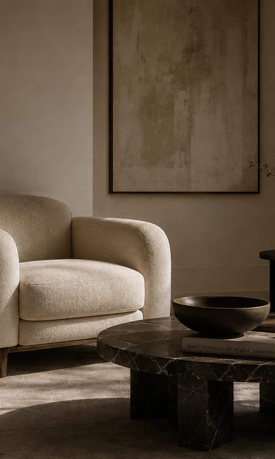 A finished living room interior